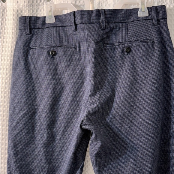Banana Republic Slim Tapered Blue  Plaid Men’s Pants Size 34/32 - Picture 4 of 9